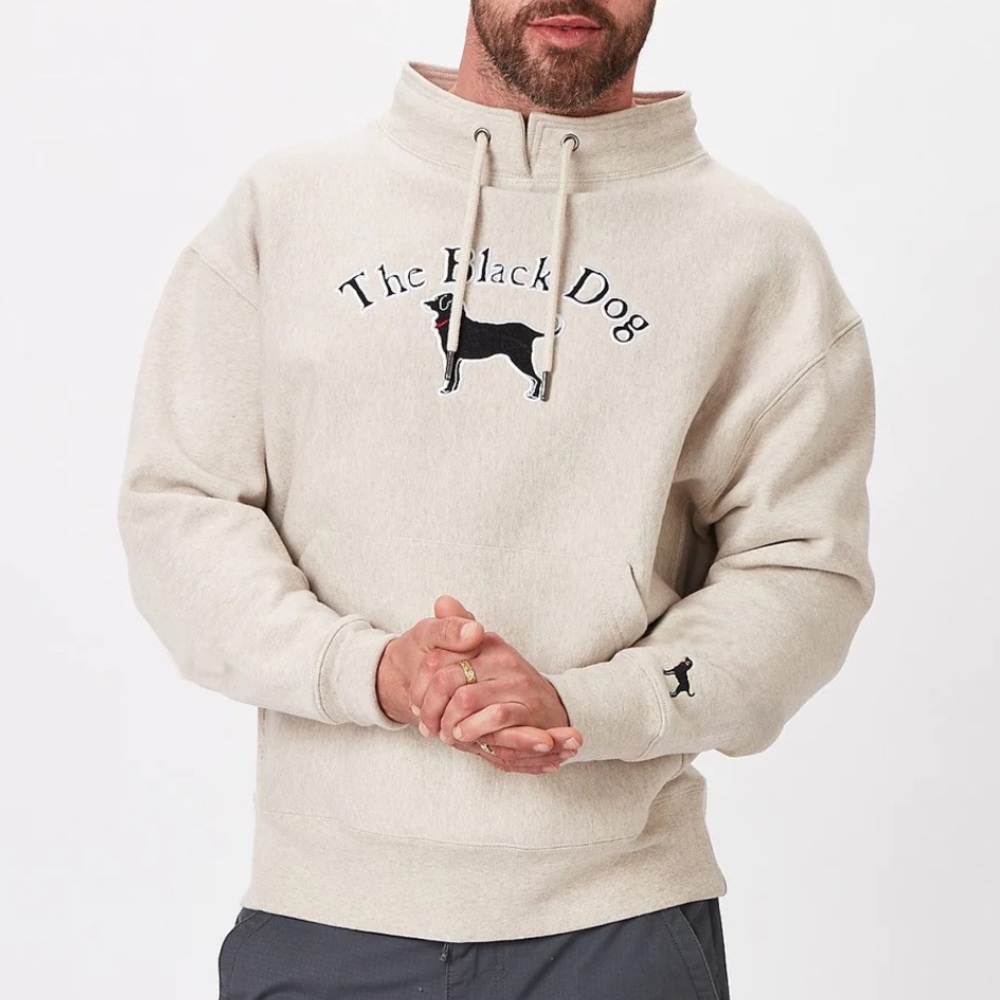 The Black Dog Mens Applique Fisherman Sweatshirt